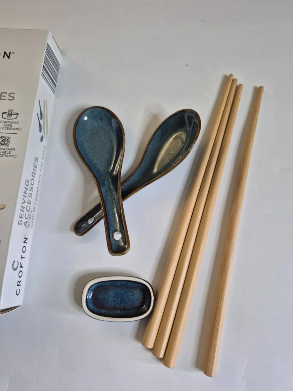 Crofton Ramen Chopstick 5-Piece Serving Accessories Set, NEW